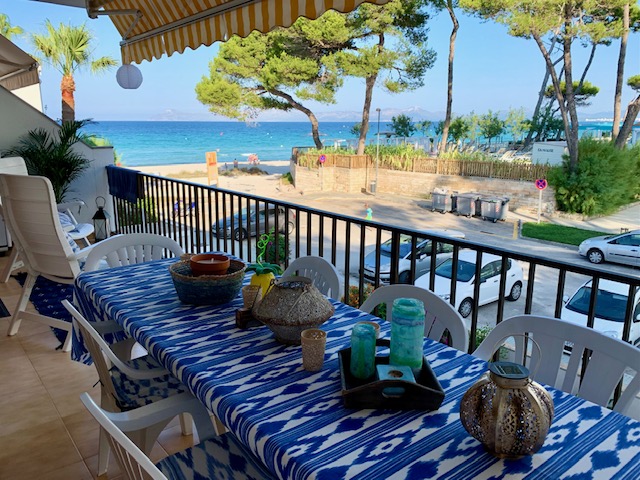 Sea view beach apartment for annual rental Playa de Muro Mallorca